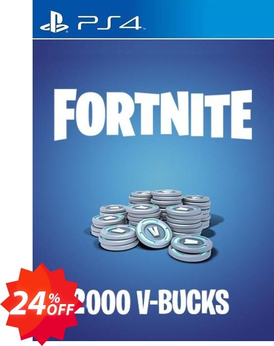 Fortnite - 2000 V-Bucks PS4, US  Coupon code 24% discount 