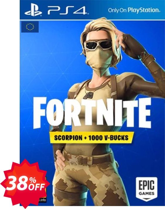 Fortnite Scorpion Skin + 1000 V-Bucks PS4, EU  Coupon code 38% discount 