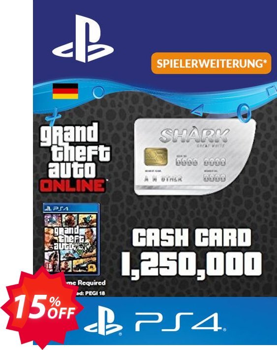 GTA Great White Shark Card PS4, Germany  Coupon code 15% discount 