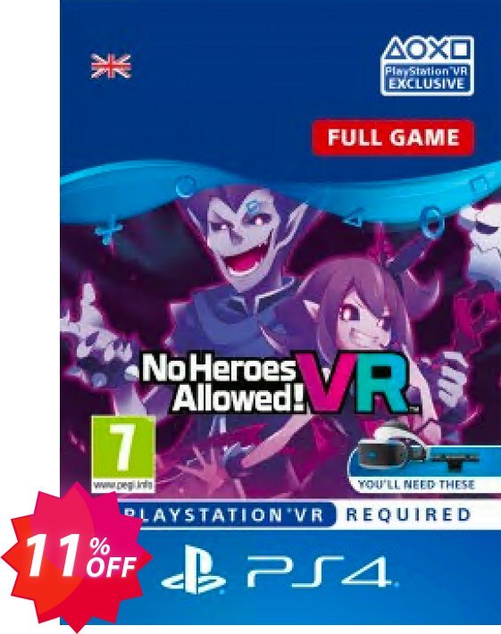 No Heroes Allowed VR PS4 Coupon code 11% discount 