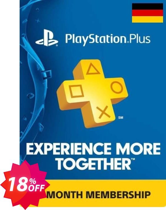 PS Plus - Monthly Subscription, Germany  Coupon code 18% discount 