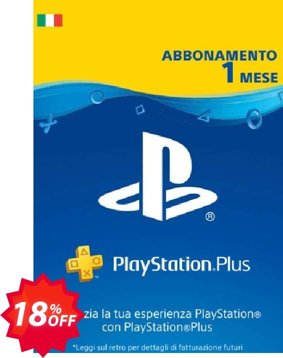 PS Plus - Monthly Subscription, Italy  Coupon code 18% discount 