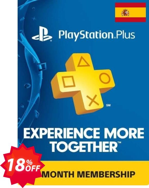 PS Plus - Monthly Subscription, Spain  Coupon code 18% discount 