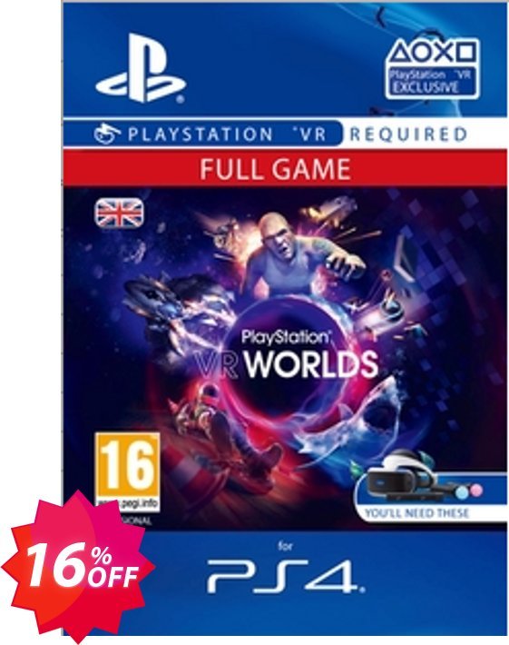 PS VR Worlds PS4 Coupon code 16% discount 