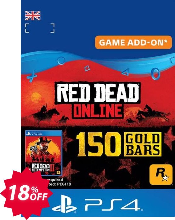 Red Dead Online 150 Gold Bars PS4, UK  Coupon code 18% discount 