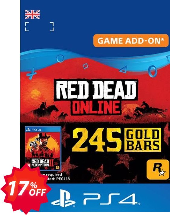 Red Dead Online: 245 Gold Bars PS4, UK  Coupon code 17% discount 
