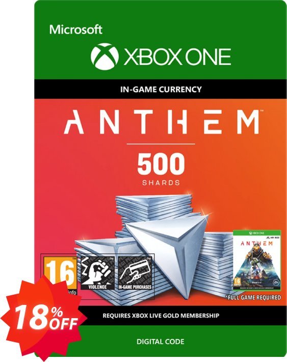 Anthem 500 Shards Pack Xbox One Coupon code 18% discount 