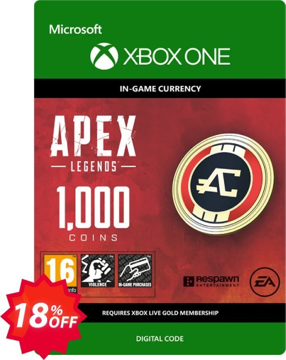 Apex Legends 1000 Coins Xbox One Coupon code 18% discount 