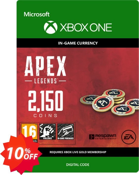 Apex Legends 2150 Coins Xbox One Coupon code 10% discount 