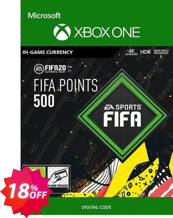 FIFA 20 - 500 FUT Points Xbox One Coupon code 18% discount 