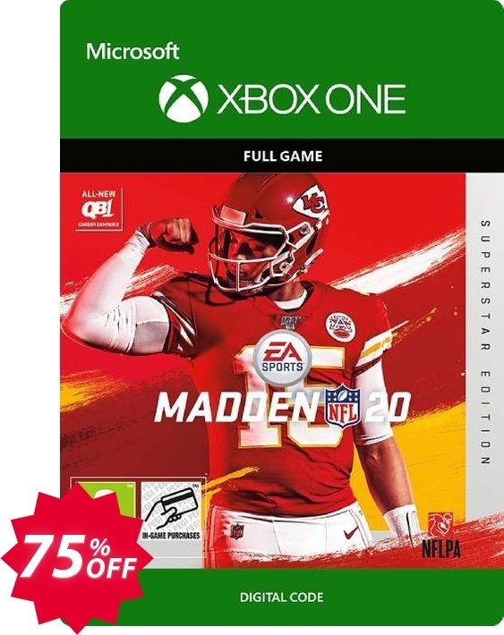 Madden NFL 20 Superstar Edition Xbox One Coupon code 75% discount 