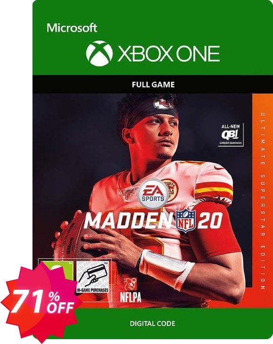 Madden NFL 20 Ultimate Superstar Edition Xbox One Coupon code 71% discount 