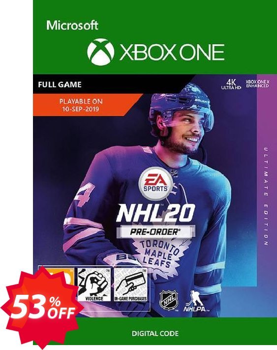 NHL 20: Ultimate Edition Xbox One Coupon code 53% discount 