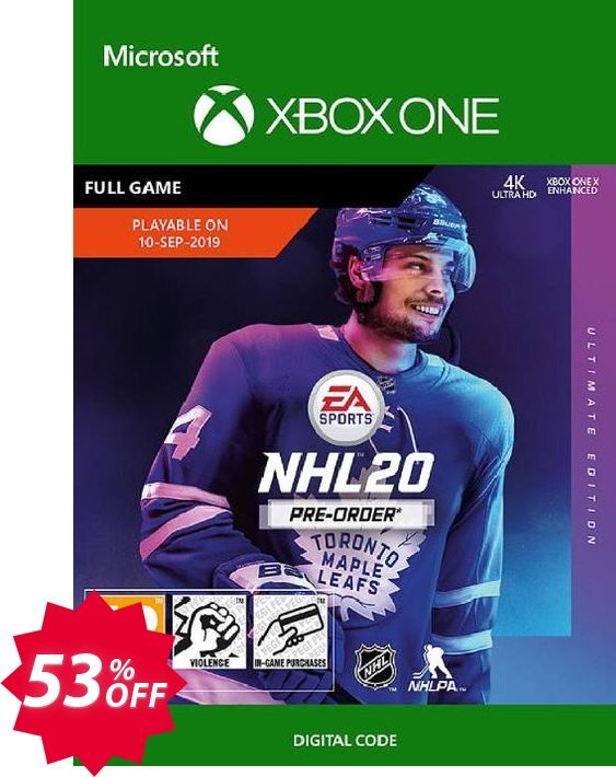 NHL 20: Ultimate Edition Xbox One Coupon code 53% discount 