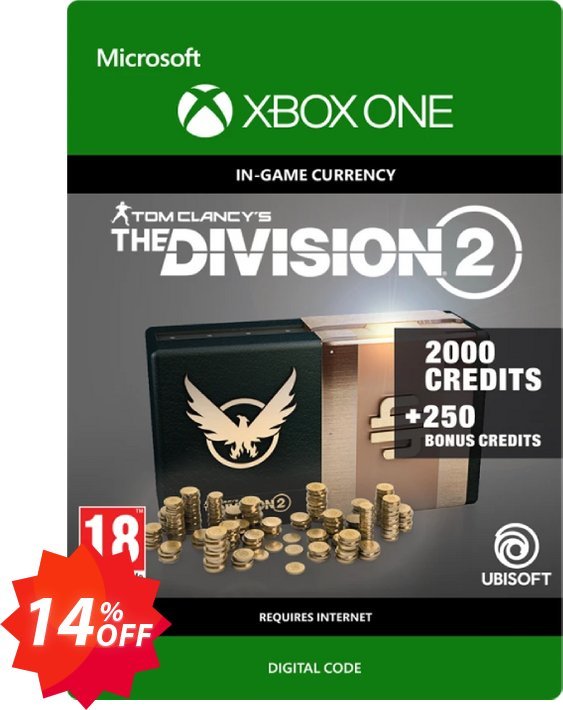 Tom Clancy's The Division 2 2250 Credits Xbox One Coupon code 14% discount 