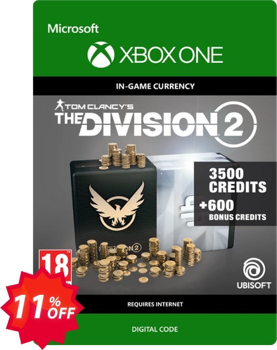 Tom Clancy's The Division 2 4100 Credits Xbox One Coupon code 11% discount 