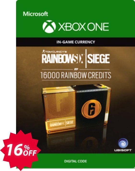 Tom Clancy's Rainbow Six Siege 16000 Credits Pack Xbox One Coupon code 16% discount 