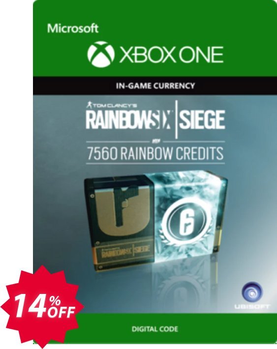 Tom Clancy's Rainbow Six Siege 7560 Credits Pack Xbox One Coupon code 14% discount 