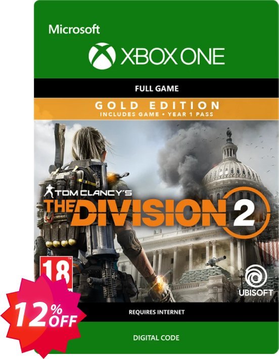 Tom Clancy's The Division 2 Gold Edition Xbox One Coupon code 12% discount 