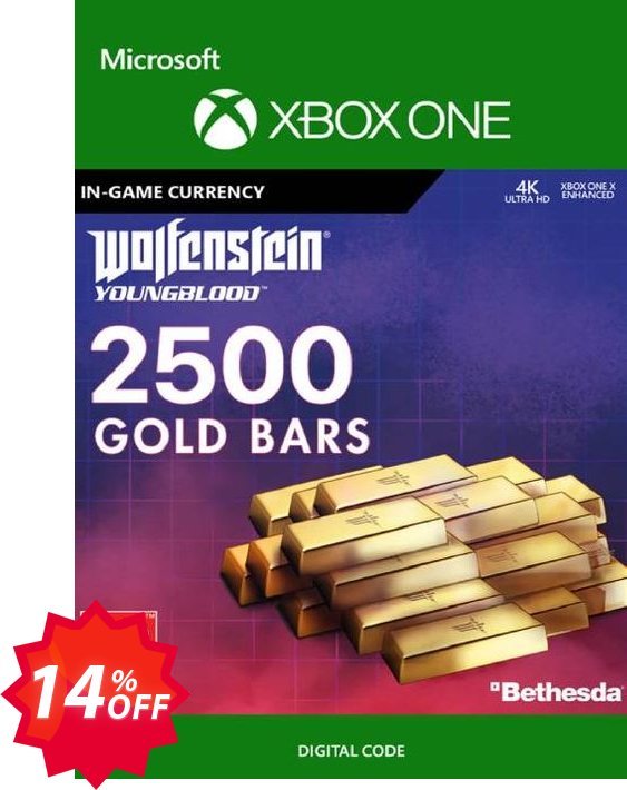 Wolfenstein: Youngblood - 2500 Gold Bars Xbox One Coupon code 14% discount 