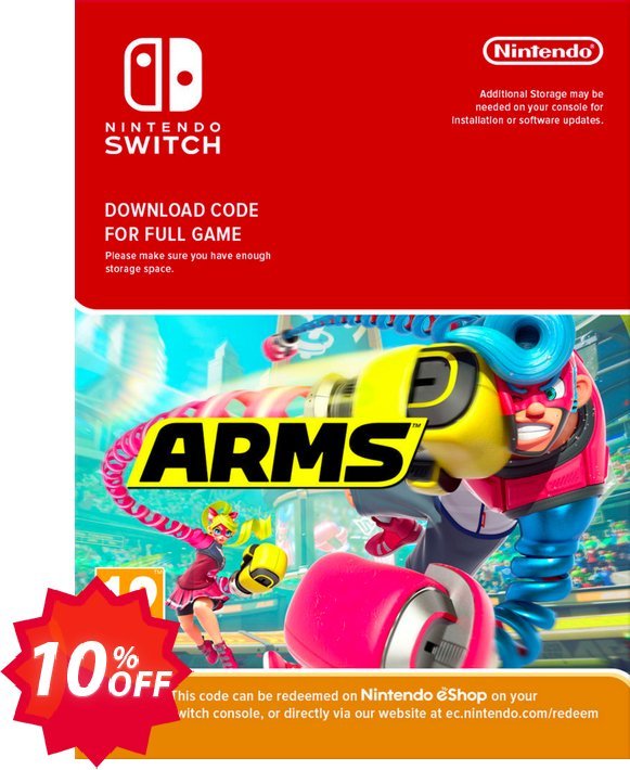 ARMS Switch Coupon code 10% discount 