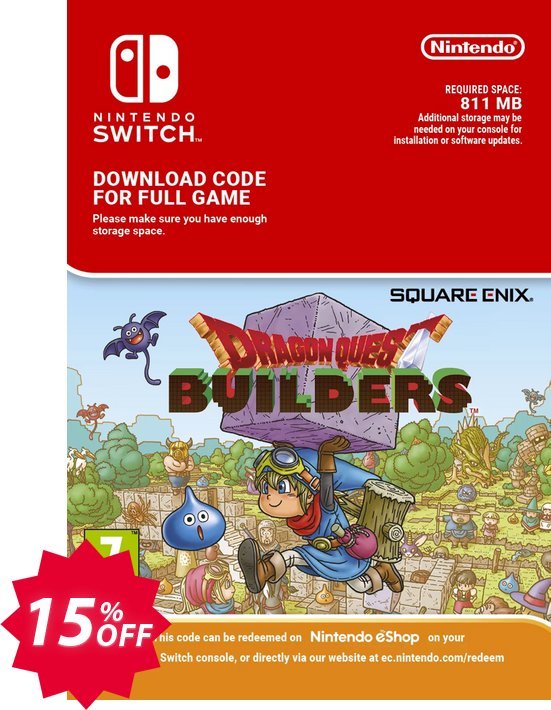 Dragon Quest Builders Switch Coupon code 15% discount 