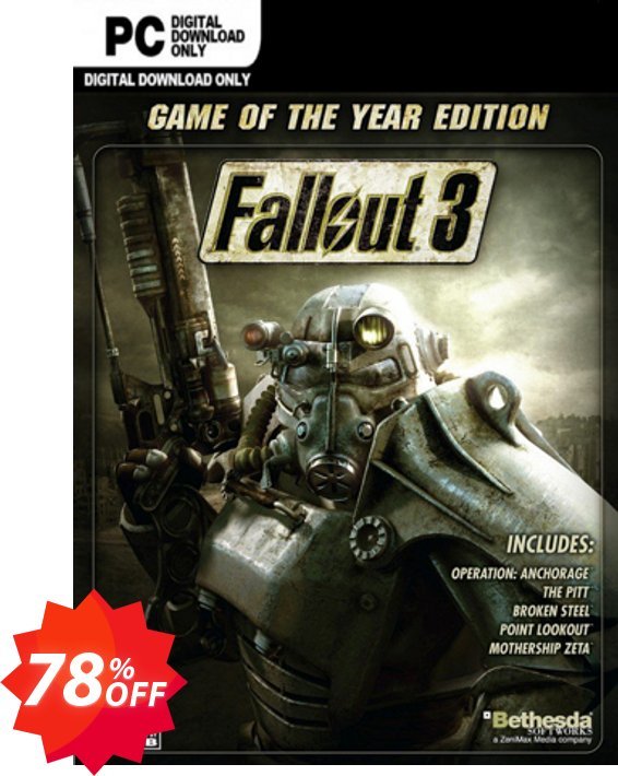 Fallout 3 Game of the Year Edition PC Coupon code 78% discount 