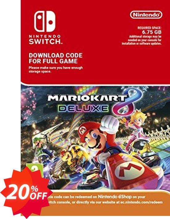 Mario Kart 8 Deluxe Switch Coupon code 20% discount 