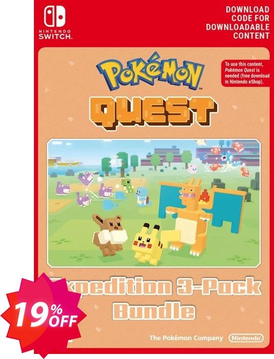 Pokemon Quest - Expedition 3-Pack Bundle Switch Coupon code 19% discount 
