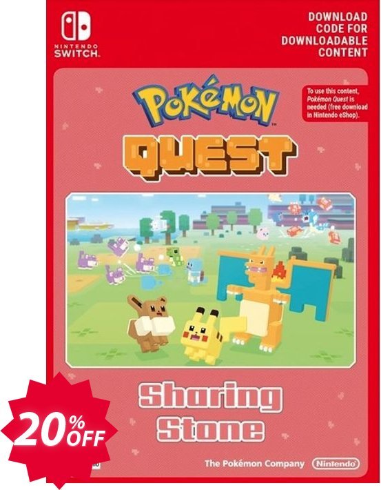 Pokemon Quest - Sharing Stone Switch Coupon code 20% discount 