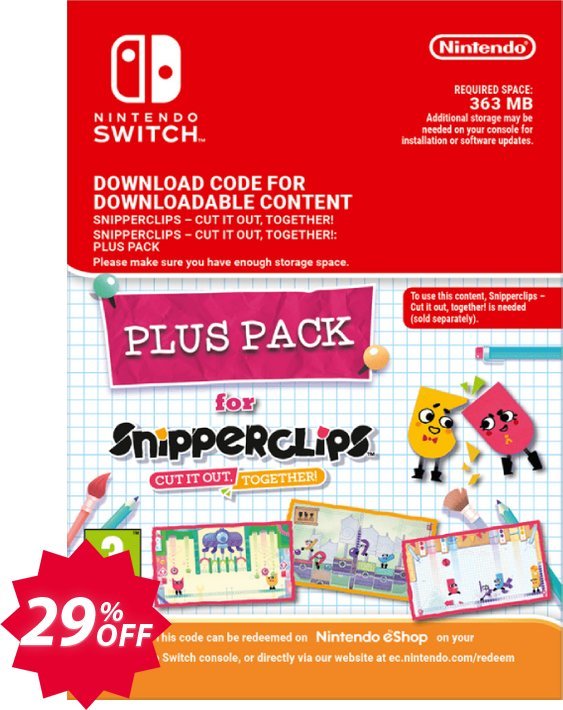 Snipperclips - Cut it out Together Plus Pack Switch Coupon code 29% discount 