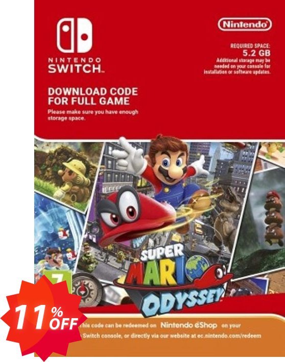 Super Mario Odyssey Switch Coupon code 11% discount 