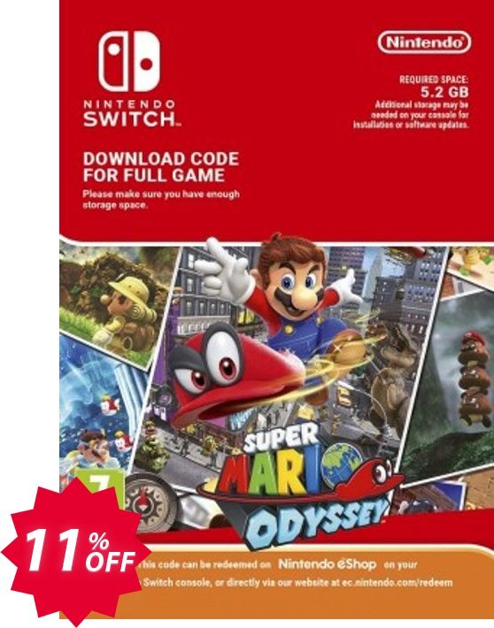 Super Mario Odyssey Switch Coupon code 11% discount 