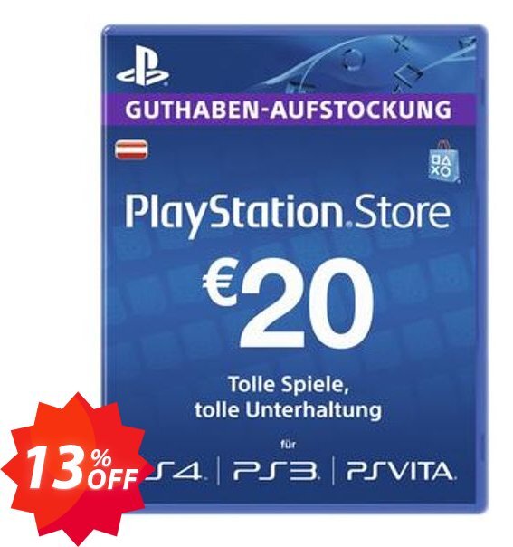 PS Network, PSN Card - 20 EUR, Austria  Coupon code 13% discount 