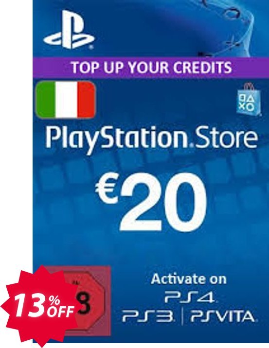 PS Network, PSN Card - 20 EUR, Italy  Coupon code 13% discount 