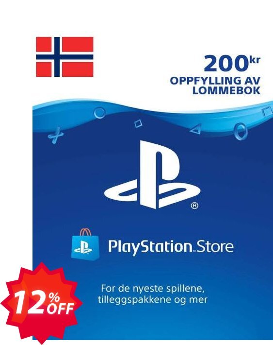 PS Network, PSN Card 200 NOK, Norway  Coupon code 12% discount 