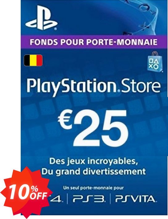 PS Network, PSN Card - 25 EUR, Belgium  Coupon code 10% discount 