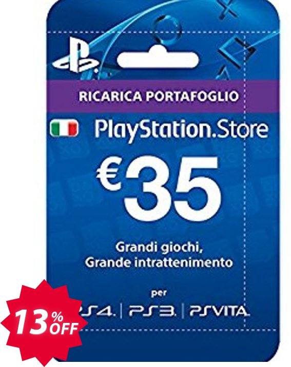 PS Network, PSN Card - 35 EUR, Italy  Coupon code 13% discount 