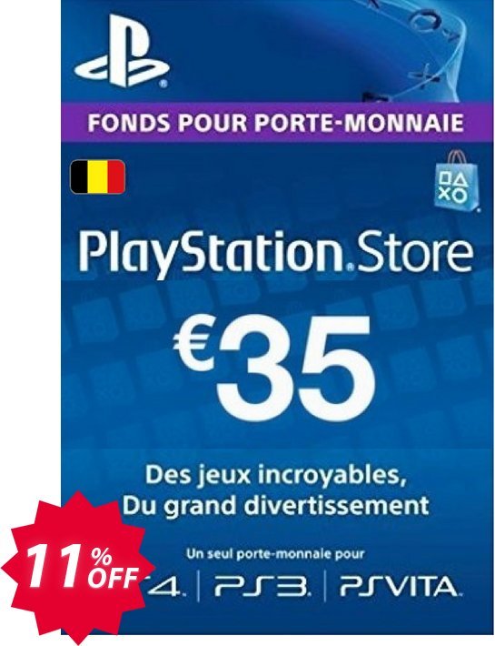 PS Network, PSN Card - 35 EUR, Belgium  Coupon code 11% discount 
