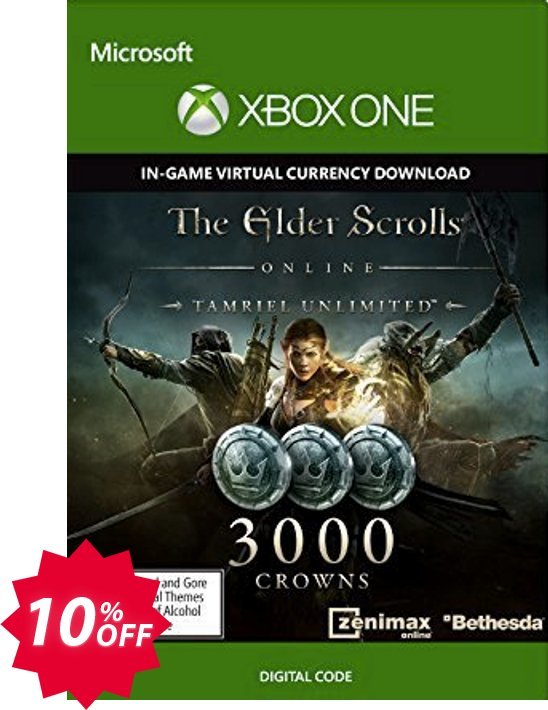 The Elder Scrolls Online Tamriel Unlimited 3000 Crowns Xbox One - Digital Code Coupon code 10% discount 
