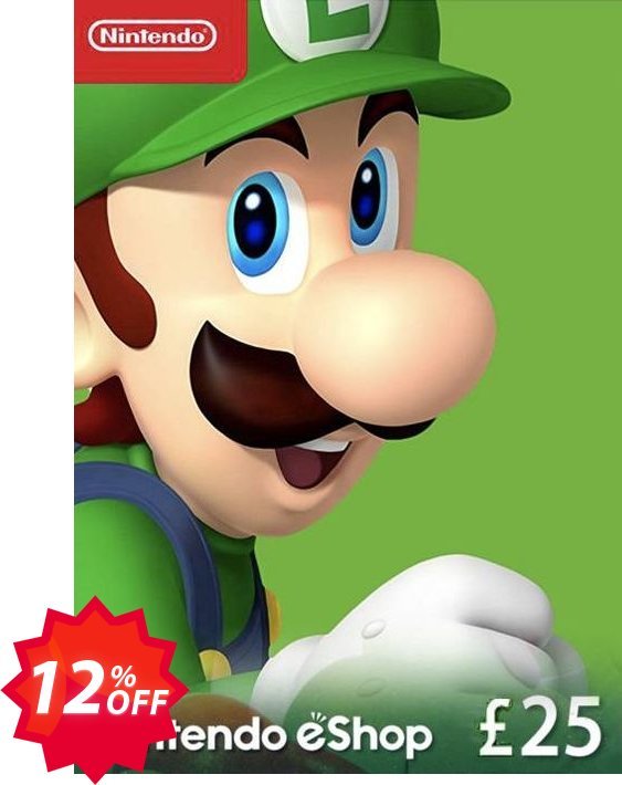 Nintendo eShop £25 card Nintendo 3DS/DS/Wii/Wii U Coupon code 12% discount 