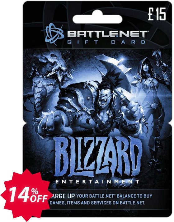 Battlenet 15 GBP Gift Card Coupon code 14% discount 