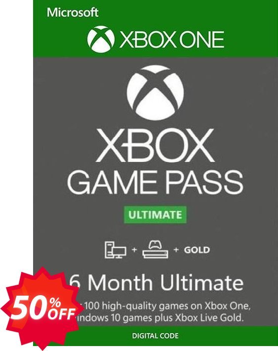 6 Month Xbox Game Pass Ultimate Xbox One / PC BRAZIL Coupon code 50% discount 