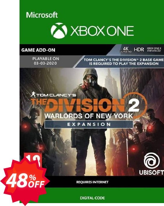 The Division 2 - Warlords of New York Xbox One Coupon code 48% discount 