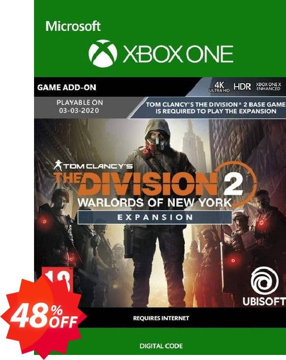 The Division 2 - Warlords of New York Xbox One Coupon code 48% discount 