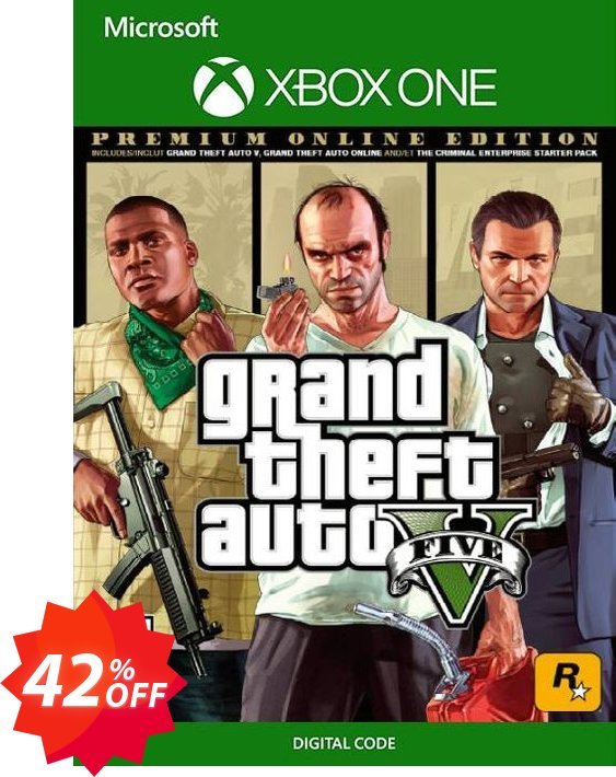 Grand Theft Auto V 5: Premium Online Edition Xbox One Coupon code 42% discount 