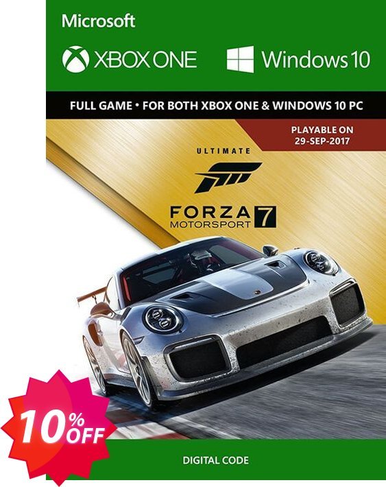 Forza Motorsport 7 Ultimate Edition Xbox One/PC Coupon code 10% discount 