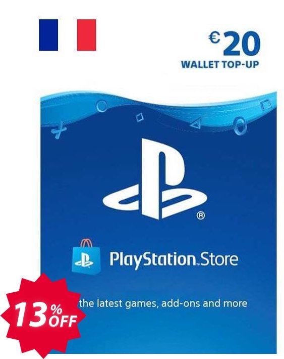PS Network, PSN Card - 20 EUR, France  Coupon code 13% discount 