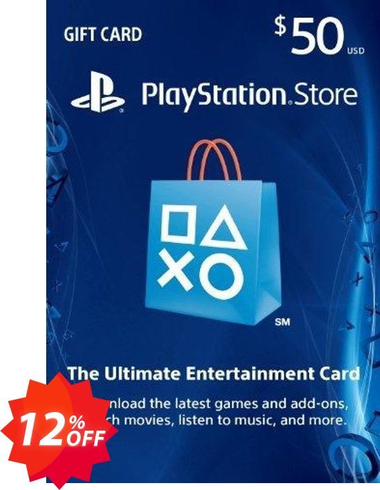 $50 PS Store Gift Card - PS Vita/PS3/PS4 Code Coupon code 12% discount 