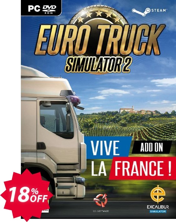 Euro Truck Simulator 2 PC - Vive la France DLC Coupon code 18% discount 